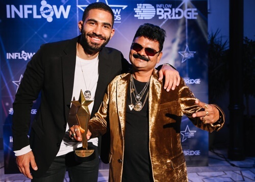 Just Sul avec son manager Said Ahmad au "Inflow Global Awards" 2019