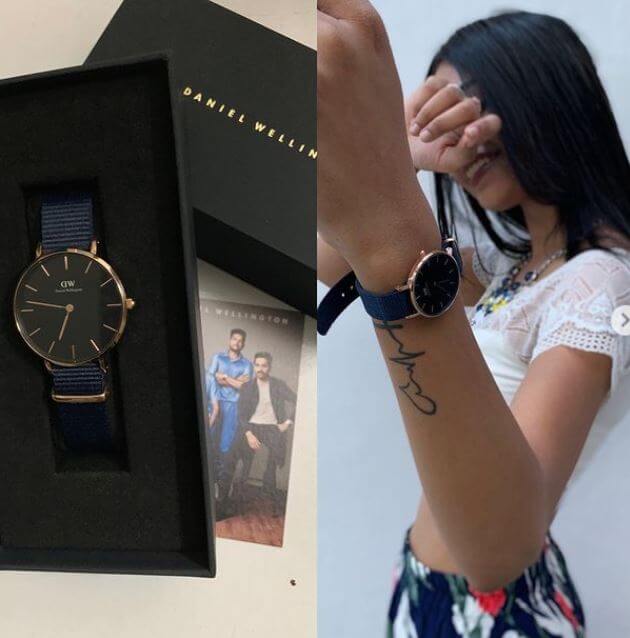 Purabi Bhargava fait la promotion des montres Daniel Wellington sur son compte Instagram